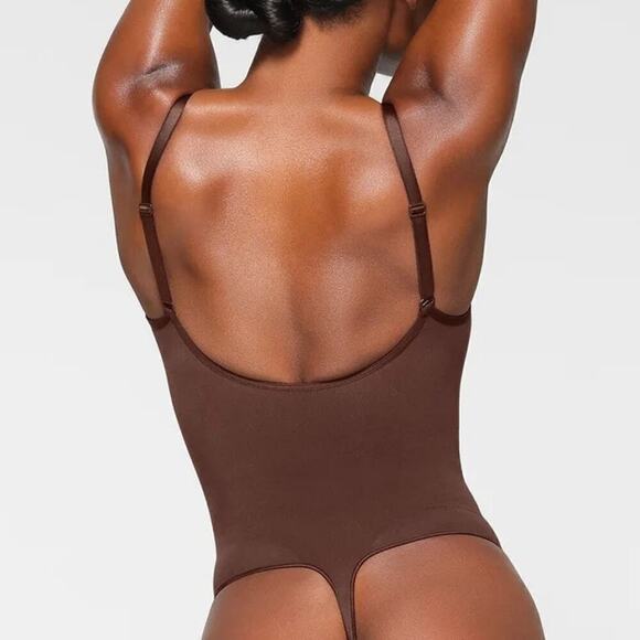SKIMS Seamless Sculpt Thong Bodysuit Stretch Shapewear Cocoa Brown 4XL NWOT - Picture 2 of 7